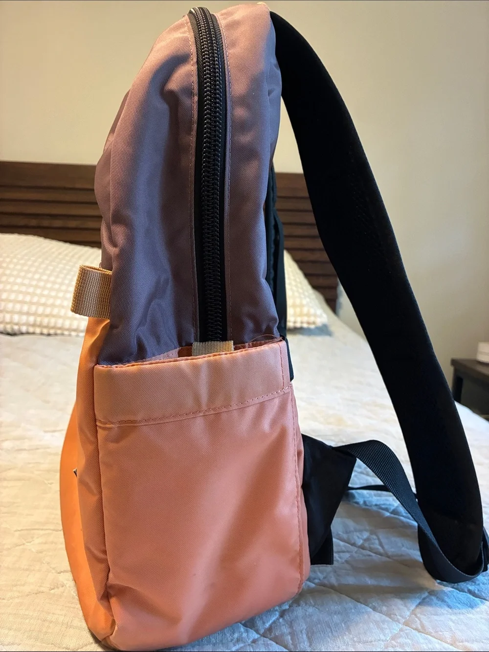 Topo Designs Orange and Mauve Two-Tone Light Pack Backpack
